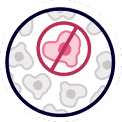Illustration of cancer cell growth signals being blocked