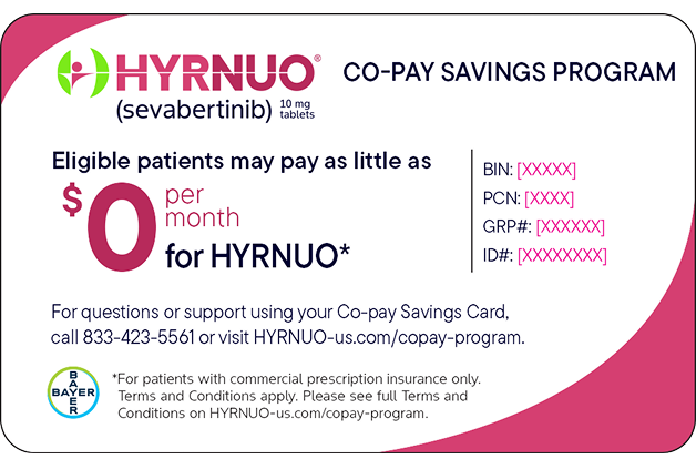 HYRNUO co-pay savings card